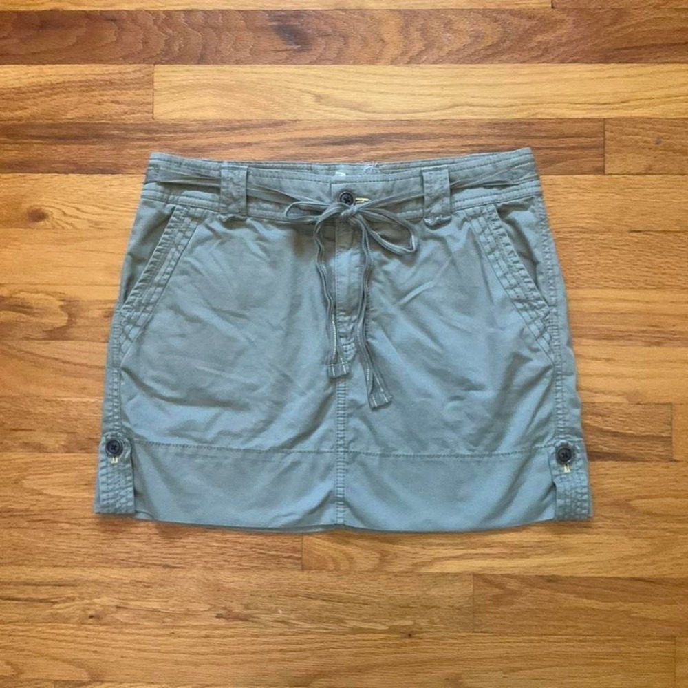 Y2K Gap Khaki Cargo Belted Mini Skirt Size 4 2000s Twee